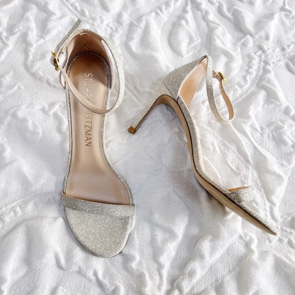 Stuart Weitzman Gold Heel Size 10 - Picture 6 of 9